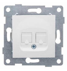 Розетка двойная RJ-12 и Ethernet RJ-45, без рамки Gusi Electric UGRA С11КТ-001