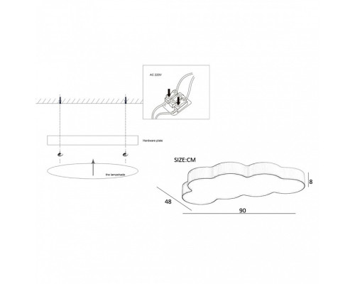 Накладной светильник Imperiumloft CLOUD Розовый CLOUD01