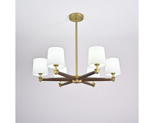 Люстра на штанге Imperiumloft Jorgenson White/Dark wood STAVRA01