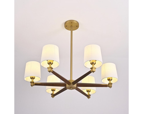 Люстра на штанге Imperiumloft Jorgenson White/Dark wood STAVRA01