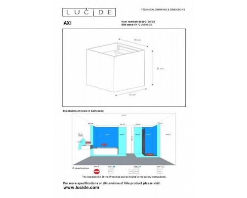 Накладной светильник Lucide Axi 69200/06/30