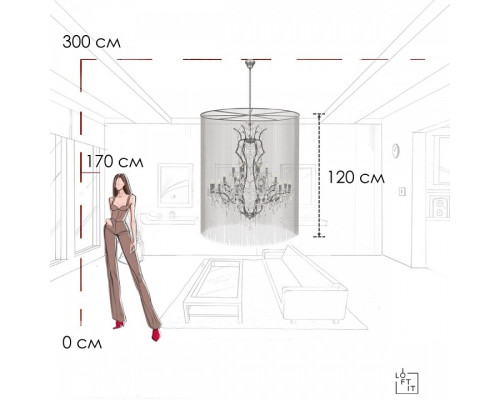 Подвесная люстра Loft it Vaille Crystal 10450/1200