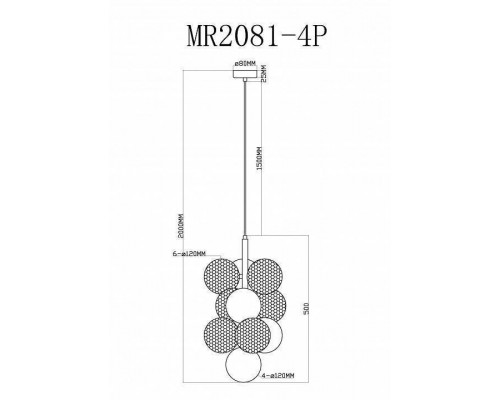 Подвесная люстра MyFar Michelle MR2081-5P