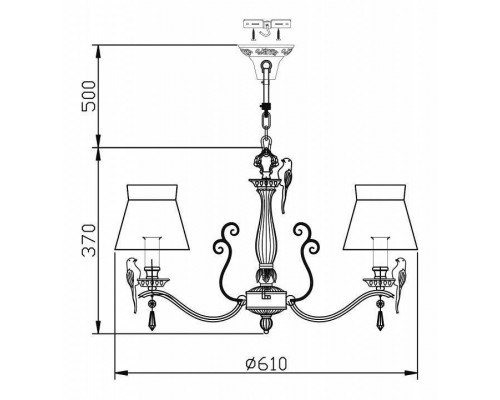 Подвесная люстра Maytoni Bird ARM013-06-W