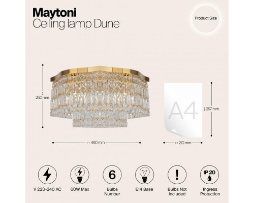 Потолочная люстра Maytoni Dune DIA005CL-06G