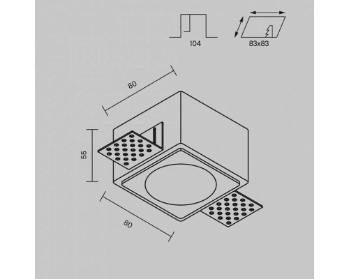 Встраиваемый светильник Maytoni Gyps Modern DL123-GU10-01-W