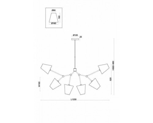 Люстра на штанге Freya Hats FR5370CL-06B