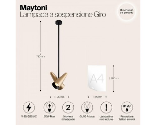 Светильник на штанге Maytoni Giro MOD095PL-02BS