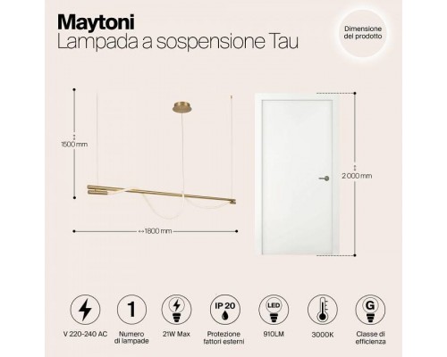 Подвесной светильник Maytoni Tau MOD166PL-L20G3K