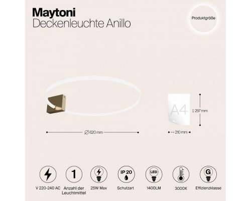 Накладной светильник Maytoni Anillo MOD315CL-L25G3K