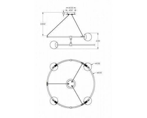 Подвесной светильник Maytoni Balance MOD317PL-04B