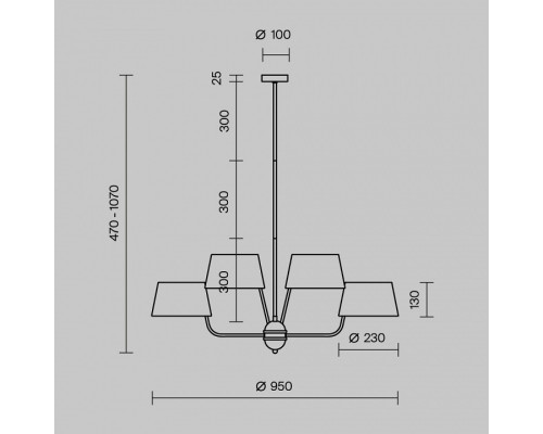 Люстра на штанге Maytoni Modesto MOD360PL-08B