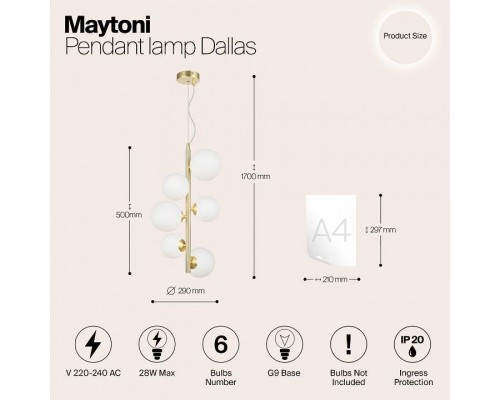 Подвесная люстра Maytoni Dallas MOD545PL-06BS