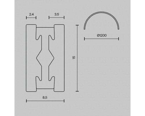 Трек подвесной Maytoni Busbar trunkings Flarity TRX154-2SR-D1200-PT
