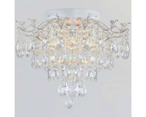 Потолочная люстра Reluce 04037 6 ламп белая с золотом 04037-0.3-06 WH+GOLD PN