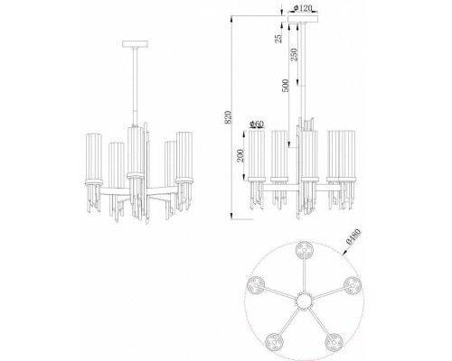 Люстра на штанге Stilfort Graff 2170/02/05P