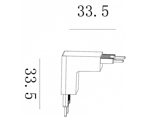 Соединитель угловой L-образный для треков накладных SWG PRO SLIM CN-SLIM-BL-TL