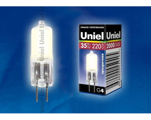 Лампа галогеновая Uniel  G4 35Вт 3000K 02585
