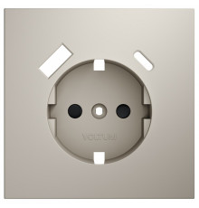 Накладка для розетки с заземлением и со шторками и 2хUSB type A и C Voltum S70 VLS001003