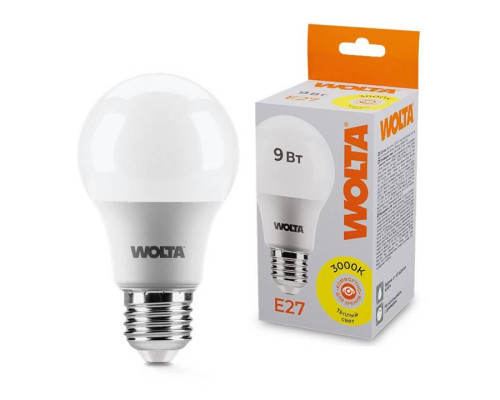 Лампа светодиодная Wolta  E27 9Вт 3000K 25Y60BL9E27