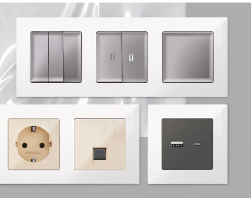 Рамка на 2 поста Ambrella Volt Techno AF220102