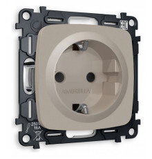 Розетка с заземлением и со шторкой, без рамки Ambrella Volt Quant MO367010
