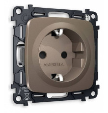 Розетка с заземлением и со шторкой, без рамки Ambrella Volt Quant MO637010
