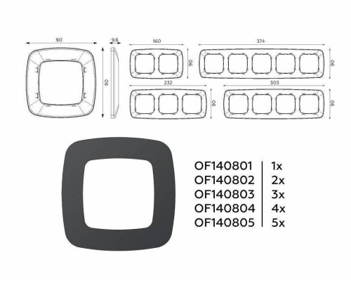 Рамка на 1 пост Ambrella Volt Ecta OF140801