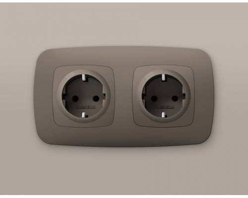 Накладка для розетки с заземлением и со шторками Ambrella Volt Quant OP6370