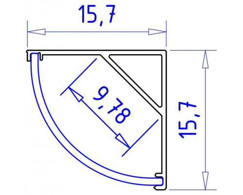 Профиль накладной угловой внутренний Ambrella Light GP GP2100AL