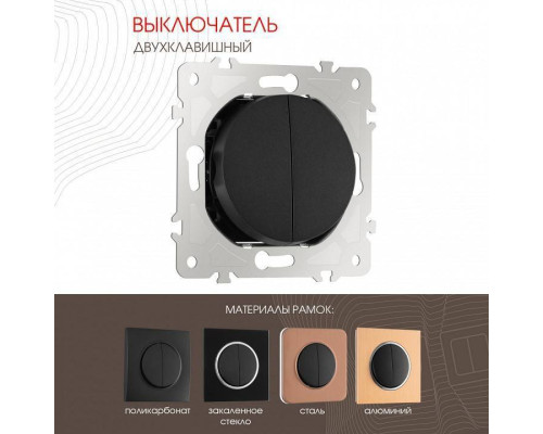 Выключатель двухклавишный без рамки Arte Milano 202 202.30-2.black