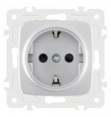 Розетка с заземлением и со шторкой, без рамки Arte Milano am-205 205.40-1.silver