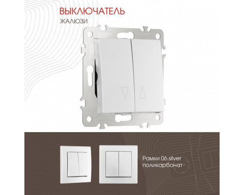 Выключатель для жалюзи без рамки Arte Milano 206 206.38-2.silver