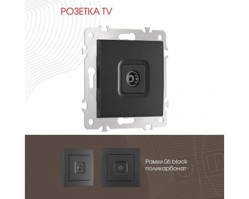 ТВ-розетка без рамки Arte Milano am-206 206.43-1.black