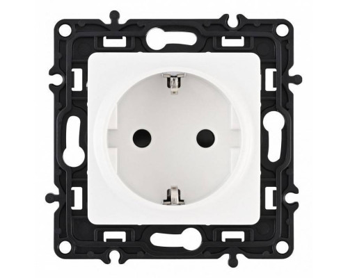 Розетка с заземлением и со шторкой, без рамки Arte Milano am-217 217.40-1.white