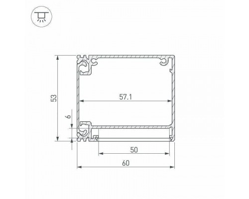 Профиль накладной Arlight BOX60-SIDE-2000 ANOD 017353