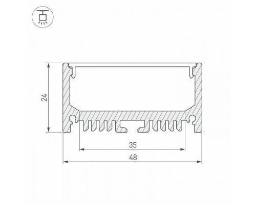 Профиль подвесной Arlight ARH-LINE-2448-2000 ANOD 018684