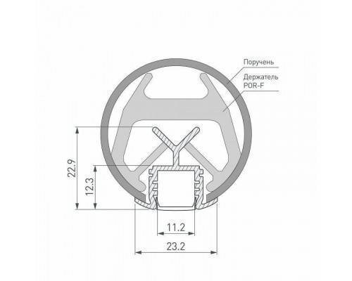 Профиль встраиваемый Arlight KLUS-POR-F-1000 ANOD 019181