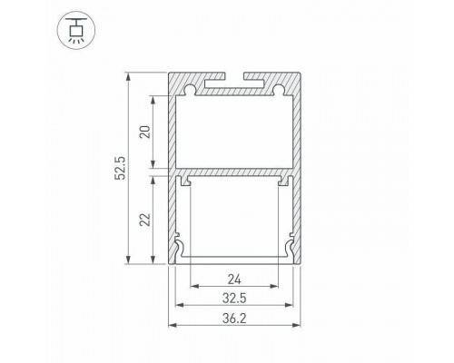 Профиль Arlight ARH-LINE-3750A-2000 ANOD 019615