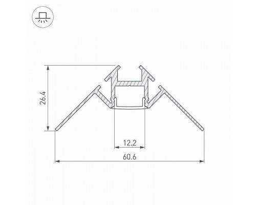 Профиль Arlight ARH-DECORE-S12-INT-2000 ANOD внутренний 023868