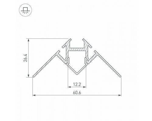 Профиль Arlight ARH-DECORE-S12-INT-2000 ANOD внутренний 023868