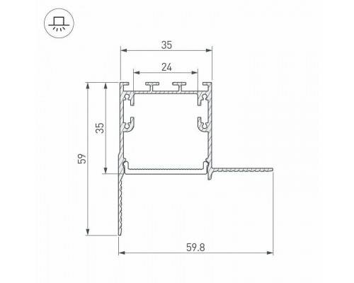 Профиль встраиваемый угловой внутренний Arlight FANTOM 027159