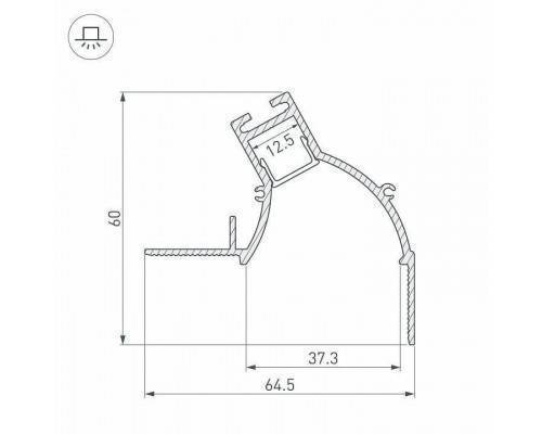 Профиль для карнизов Arlight ARH-CEIL 034981