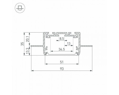 Профиль встраиваемый Arlight SL-LINIA 035650