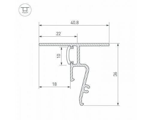 Профиль для контурной подсветки натяжного потолка Arlight STRETCH 040703