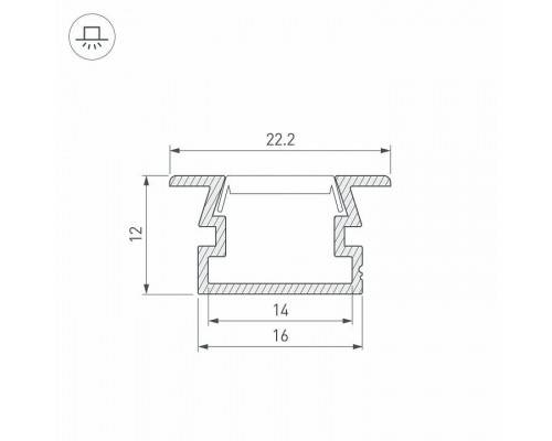 Профиль встраиваемый Arlight PDS 040734