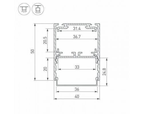 Профиль накладной Arlight SL-LINE 044666