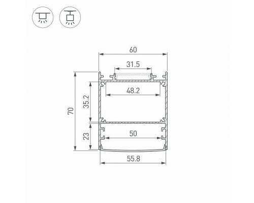 Профиль накладной Arlight SL-LINE 046402