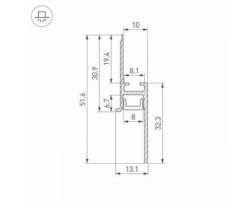 Профиль для плинтусов Arlight FANTOM 048685