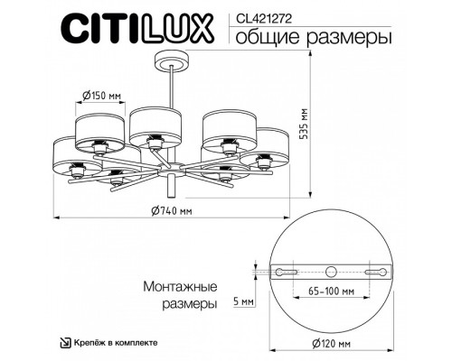 Люстра на штанге Citilux ALTON CL421272